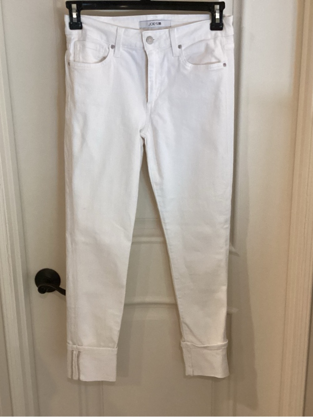 Joe's Jeans White Cropped Straight Ankle Jeans